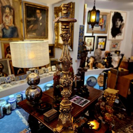 🕯️ GILDED WOOD CANDELABRUM 🕯️