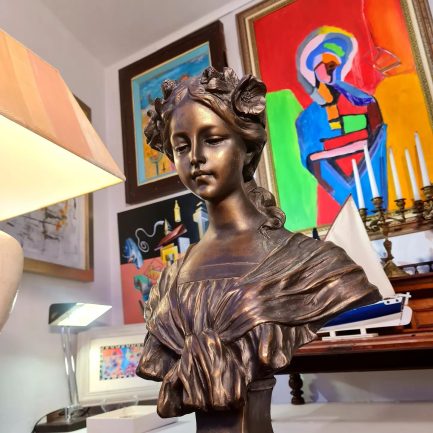 ✨ BRONZE-PATINATED TERRACOTTA FEMININE BUST ✨