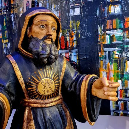 ✨ IMPOSING ST. FRANCIS OF PAOLA WOOD SCULPTURE ✨