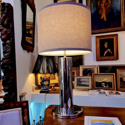 ✨ TUBULAR TABLE LAMP IN POLISHED STAINLESS STEEL ✨