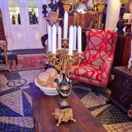✨ GILDED BRONZE & BLACK MARBLE CANDELABRA ✨