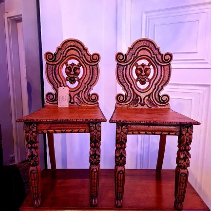 🏛️ EXCEPTIONAL PAIR OF BAROQUE CHAIRS – 19TH CENTURY