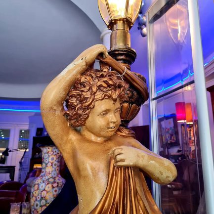 ✨ MAGNIFICENT PAIR OF ANGEL CANDELABRAS – EARLY 20TH CENTURY
