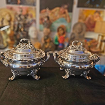 PAIR OF PORTUGUESE SILVER TUREENS – THE CHARM OF ELEGANCE 🍽✨