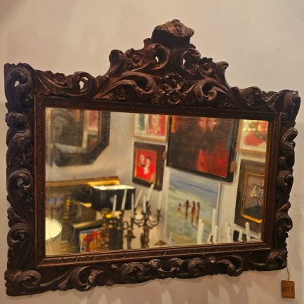 CARVED WOOD MIRROR – A BAROQUE THEATRE FRAGMENT ON YOUR WALL 🪞🌟🌿