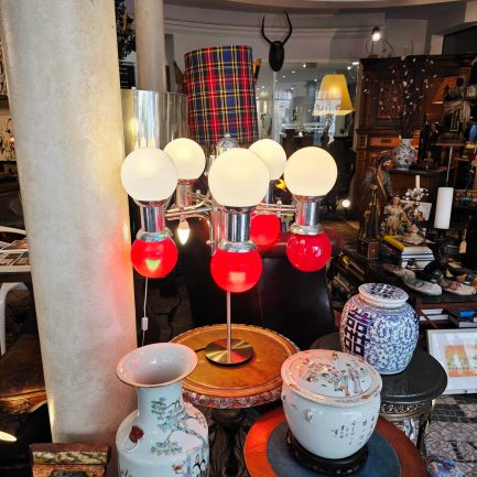 VINTAGE TABLE LAMP – RUBY & OPAL CONSTELLATION ✨🔴
