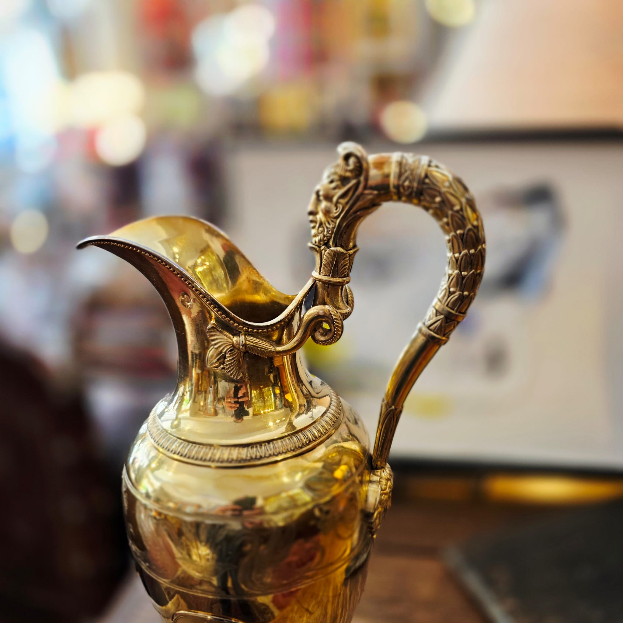 FRENCH NEOCLASSICAL SILVER-GILT EWER β MYTH, LIGHT AND GRANDEUR π¦’β¨ - Image 3