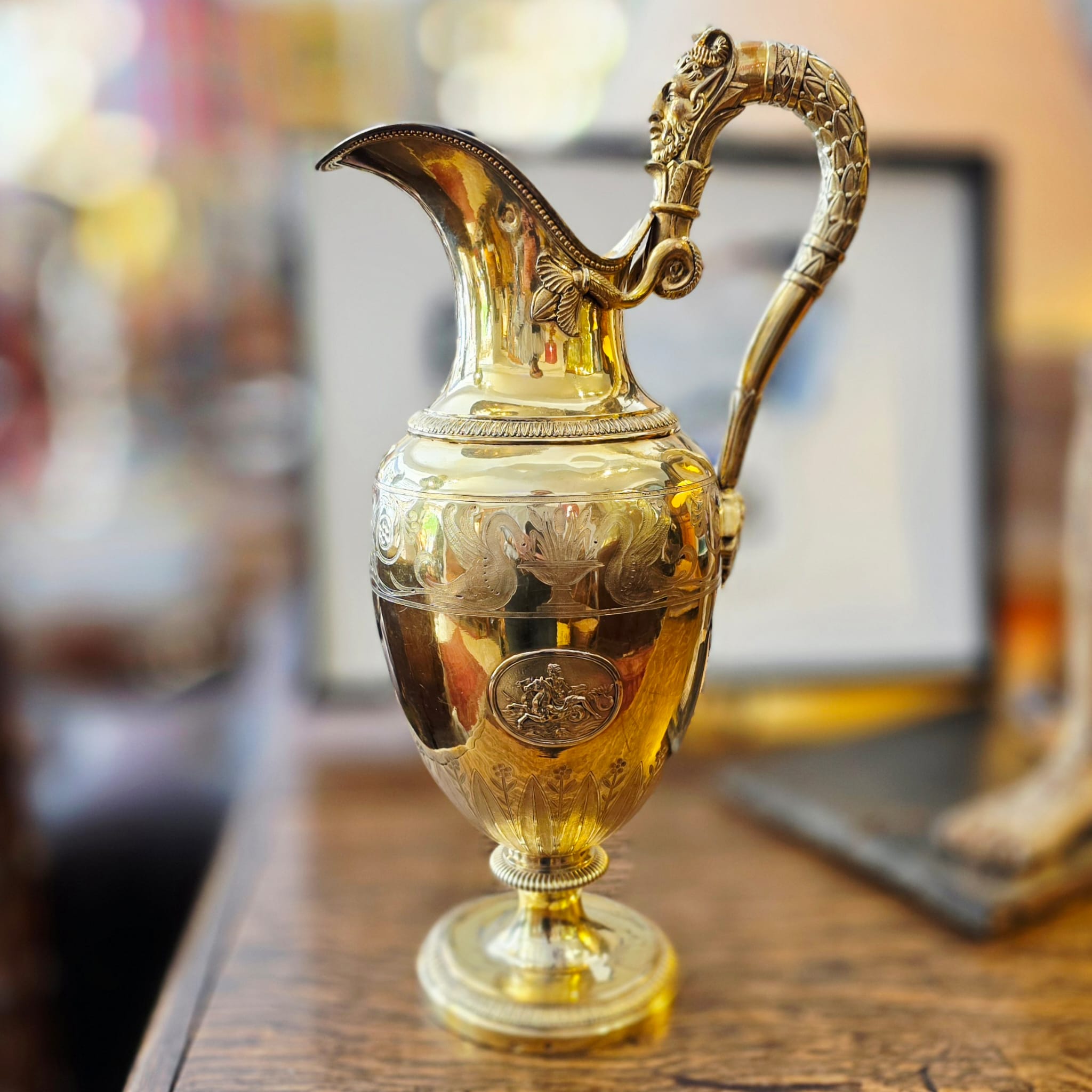 FRENCH NEOCLASSICAL SILVER-GILT EWER β MYTH, LIGHT AND GRANDEUR π¦’β¨