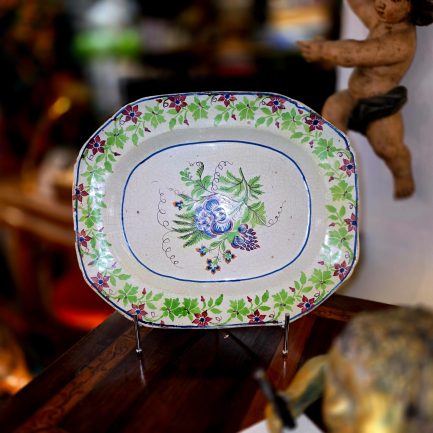 PORTUGUESE OCTAGONAL PLATTER — A GARDEN ON FAIENCE