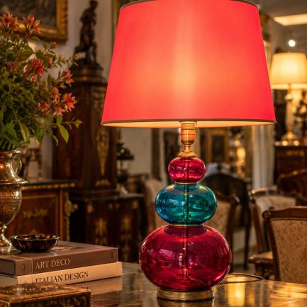 VINTAGE GLASS TABLE LAMP — COLOUR, ELEGANCE & PERSONALITY