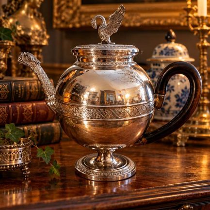 GERMAN SILVER TEAPOT — ELEGANCE, DETAIL & PRESENCE